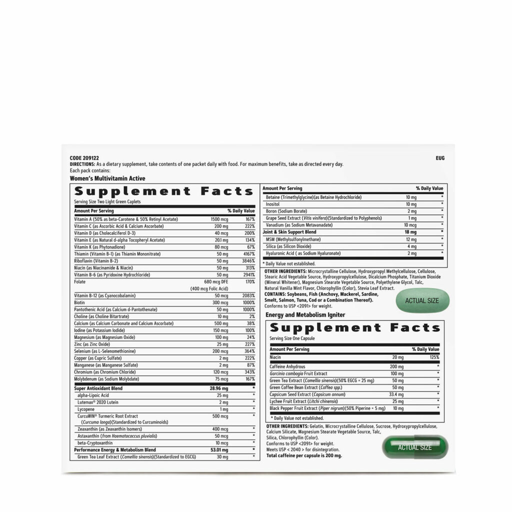 Women s vitapak energy and metabolism 30 packs gnc au